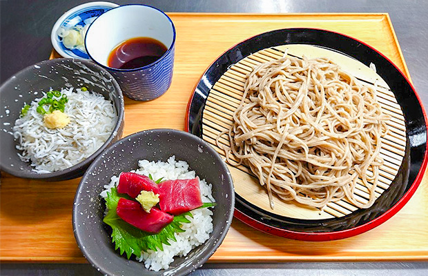 もりそばとミニ鮪丼又はミニしらす丼セット